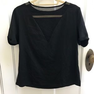 Mesh V-neck Tee